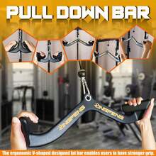 LINGPENG Back Pull Handle, Lat Pulldown, Cable Machine Rowing Attachment, Gym Equipment Set, PVC Dipped Back Training Handle - Multicolor - View 5