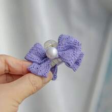 1pc Purple Bow Hair Clip, Cute Small Side Claw Clips, Forehead Clips, Women's Bangs Clips, Bow Hair Accessories, Ponytail Clips, Sweet Hair Claw Suitable For Daily And Holiday Wear,Festival,Party - Purple - View 3