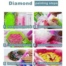 DIY 5D 鑽石畫套裝 - 全鑽圓鑽,貓頭鷹圖案,家居裝飾壓克力手工套組,無框創意鑽石畫禮品套裝 - 無框 - 查看 8