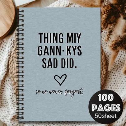 Sổ tay gáy xoắn 100 trang với thiết kế chữ và dòng độc đáo, thích hợp để ghi chép nhật ký hàng ngày. Phù hợp cho công việc, học tập, ghi chú bài vở, cũng là món quà tốt nghiệp hoặc sinh nhật tuyệt vời. Lý tưởng để viết nhật ký, lên kế hoạch hàng ngày hoặc ghi nhớ, giúp bạn ghi lại cuộc sống một cách độc đáo.