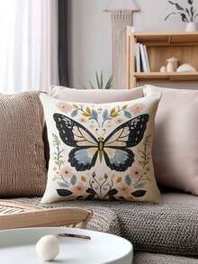 4pcs Butterfly Print Pattern Pillow Covers, Hidden Zipper Closure, Machine Washable, Home Decorative Throw Pillow Cases For Sofa, Living Room, Bedroom, No Pillow Insert - Multicolor - View 7