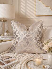 1 Vỏ gối Jacquard đơn giản hiện đại, Gối trang trí, Thích hợp cho ghế sofa, phòng khách, phòng ngủ, trang trí giường, 45cm * 45cm (17,7 inch * 17,7 inch), Trang trí nhà cửa, Trang trí phòng, Trang trí văn phòng, (Không bao gồm gối chèn) - Rượu sâm banh - Xem 1