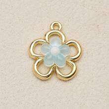 1PC Gold Tone Spring Floral Series DIY Charms, Flower/Bow/Moon/Bee/Rose Enamel & Crystal Elements, Sweet Girly Style Versatile Pendant Supplies - Flower - View 5