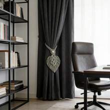 2 pièces Embrasse de rideau macramé, embrasses de rideaux de fenêtre de style bohème, décoration de feuilles tissées à la main pour embrasses de rideaux - 2 pièces - Voir 11