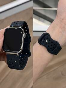 1条女士运动硅胶表带，适用于华为Watch Fit 1/Fit 2/Fit 3/Fit 4/Fit 4Pro腕带 - 黑色 - 查看 9