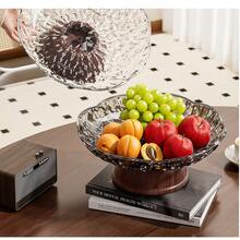 1pc Retro Minimalist High Foot Tray, Made Of PET Material Resistant To Breakage, Suitable For Afternoon Tea, Restaurant, Living Room, Home, Wedding, Gathering, Party. Available In Transparent And Smoky Gray Colors - Multicolor - View 9