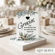 50pcs Spanish "Thank You" Gift Tags, Eucalyptus Green Wedding Favor Tags, 300g Cardstock, Suitable For Bridal Shower Party Celebrations (Tags Only, No String Included) - B - View 8