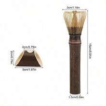 Long Handle Purple & White Bamboo Matcha Whisk, Japanese Style Bamboo Matcha Tea Set, Suitable For Matcha Lovers And Beginners - Multicolor - View 12