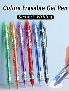 Color Magic Erasable Pens, Press Neutral Pen Set, 6-Color Pen Core, Washable Handle, Office Supplies, Stationery, Back To School - Multicolor - View 4