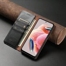 ZZXX Funda protectora de teléfono móvil de piel sintética de lujo con [bloqueo RFID], ranura para tarjetas, soporte, fuerte cierre magnético, plegable, protección contra golpes y caídas, compatible con iPhone, Galaxy, , para uso empresarial - Negro - Ver 9