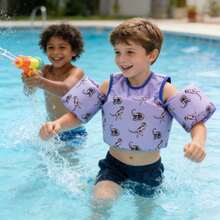 1 pieza Chaleco de natación para niños con ayuda de flotabilidad incorporada - Chaleco salvavidas ajustable rápidamente, adecuado para lecciones de natación, playa, piscina - Dispositivo flotante para niños y niñas - Ideal para principiantes y entrenamiento de en el agua - Chaleco de manga corta de color mixto, perfecto para actividades en la piscina y la playa, festivales, fiestas y entretenimiento, Chaleco de natación para niños, Chaleco flotante de natación para niños - Multicolor - Ver 8