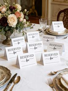 50/20/1pc White Reserved Seat Cards, Minimalist Style, Suitable For Weddings, Receptions, Restaurants And Various Parties, Also Excellent Base Cards For DIY Decor - One Size Fits All - View 1