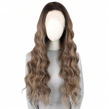 ZigZag Hair 24 Inch Navy Blue & Black Synthetic Lace Front Wig, Pre-Plucked Natural Hairline, Heat Resistant Fiber Hair, Suitable For Daily Wear - 180% Density High Temperature Fiber - Multicolor - View 6