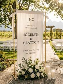 1pc Personalized First Communion Banner, Linen Fabric With Name And Date, Customized For Boys/Girls Party Decor, Church Ceremony And Photo Booth Backdrop - White - View 8