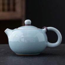 Tetera de cerámica Ge Yao, tetera manual china con grietas de hielo divididas, puede subir Xishi, tetera, tetera de Kung Fu para el hogar - A - Ver 3