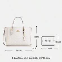 Bolso de mujer de gran capacidad/Bolso de hombro/Bolso cruzado con correa ajustable - Blanco - Ver 9