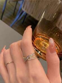 1 chiếc nhẫn cưới có thể điều chỉnh kích thước, phù hợp cho cô dâu, phù dâu, dự tiệc và đeo thường ngày. - Vàng - Xem 4