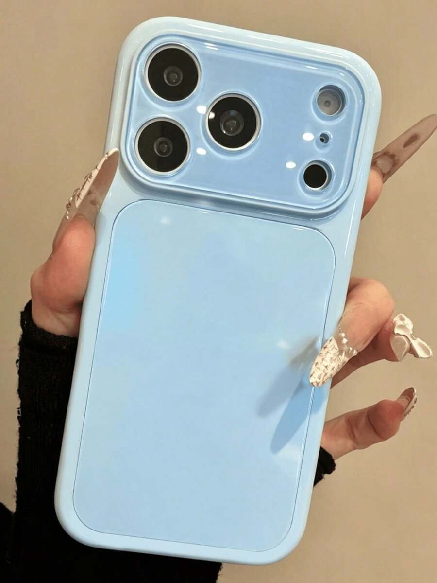 奢華純色亮面玻璃手機殼，適用於 iPhone 17 Pro Max 16 15 14 13 12 11 Pro Max，保護鏡頭，防摔防震，硬殼後蓋