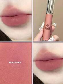 3CE 1pc Multi-Color Reddish Brown & Purple Sweet Potato Lip Balm, Smooth Matte Velvety Texture Nourishing Long-Lasting Blurring Effect Lip Cream For Daily Makeup, Korean Cosmetics - #Mauvrowm Taro Color - View 2