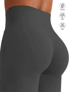 Pantalones deportivos holgados para mujer, estilo recto de talle alto, color vino y corte favorecedor, perfectos para yoga, gimnasio, entrenamiento, actividades al aire libre y uso casual en primavera, verano y otoño - Gris Oscuro - Ver 5