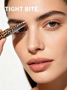 J·FOCUS Stylish Leopard Print 4Pcs Tweezers Set, Stainless Steel Precision Eyebrow & Facial Hair Removal Tweezers, Multi-Type Slant/Pointed Tips For All Hair Types - View 7