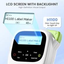 Phomemo H1100 Label Maker Set, 12mm Laminated Label Tape, Backlit Handheld Label Printer, Waterproof Labels, QWERTY Keyboard With Multiple Fonts, Portable Inkless Label Printer For Home Office Organization - White - View 2