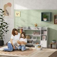 Children's Bookshelf For Toys And Books, Ideal For Tidy Organization, With 8 Removable Drawers, White Color. - White - View 2