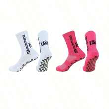 5 Pairs Soccer Socks With Silicone Grip Pads Mid-Calf Training Socks, Suitable For Soccer Matches, Moisture-Wicking Design For Heel And Ankle, Specially Designed For Soccer Players - Multicolor - View 13