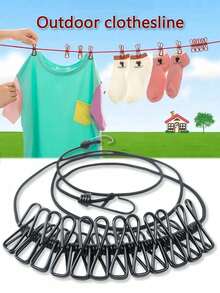 Portable Travel Clothesline With 12 Clips Camping Clothesline Retractable Clothing Line For Men And Women Travel Essentials Dorm EssentialsTravel Accessories Travel Must Haves Holiday School Accessories Supplies Stuff Back To School Supplies - Multicolor - View 16
