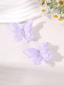 2 pièces Pince à cheveux papillon douce, design dégradé aquarelle, pince à cheveux pour usage quotidien/vacances/photos, accessoire de cheveux style doux pour femmes, festival, fête - Multicolore - Voir 8