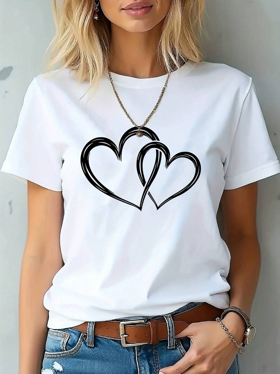 Women's T-Shirt - Comfortable, Soft, And Breathable, Perfect For Everyday Wear. Crew Neck Design, Suitable For Various Outfits. Available In Multiple Colors. Stretchy Fit. Machine Washable. Sizes XS To XXL - Putih - View 1