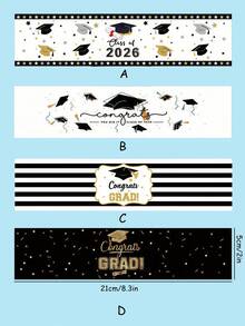 10张2026毕业派对矿泉水瓶贴纸，2026学年帽装饰水瓶贴纸，2026毕业水瓶标签，高中/大学毕业庆祝水瓶装饰标签，礼品包装标签，祝贺毕业派对用品 - 彩色 - 查看 3