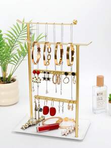 1pc Elegant Jewelry Stand, 3-Tier Rack To Neatly Store Necklaces, Earrings, Rings And Bracelets. It Is Both A Beautiful Home Decor And A Practical Storage Organizer. A Perfect Gift For Sisters, Mothers And Daughters. - Multicolor - View 10