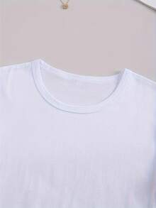 2026 Women's Casual Short Sleeve T-Shirt - Thai Style Geometric Print, Round Neck, Loose Fit, Summer Top, Breathable Medium Elasticity Fabric, Machine Washable, Comfortable And Simple Design For Daily Wear, Non-See-Through Material, Printed T-Shirt. - 白色 - 查看 4