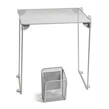 U Brands - Kit de organización de clóset de Malla Gris Incluye Taza magnética y Estante Plegable 2 Piezas - gris - Ver 2