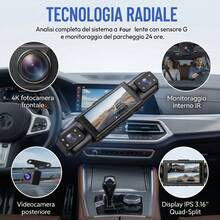 360° Full Panoramic 1080P 3+1 Lens Dash Cam, Front/Rear/Left/Right Full Coverage, Quad-Screen Display, HD Night Vision, G-Sensor, Loop Recording - Car Accessories/Dashcam/Christmas Gift/Anti-Collision Essential, 24-Hour Parking Monitoring - A - View 2