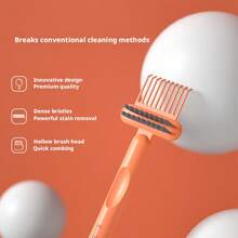 1pc/2pcs/3pcs Ergonomic Handle Air Cushion Comb Cleaning Tool, Curling Comb Cleaning Brush, Hollow Air Bag Cleaning, Multi-Functional Cleaning Claw, Hair Removal Dust, Home Cleaning Supplies, Hair Salon, Kitchen, Bathroom Essential - Orange Color - View 15