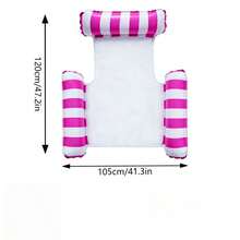 1 pieza Balsa inflable de PVC de 3 tubos, cama flotante para adultos, tumbona portátil para piscina - Multicolor - Ver 4