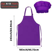 Children's Apron And Chef Hat Set (1pc), Unisex Kids Apron With 2 Pockets, Adjustable, Children's Painting Apron, Suitable For Cooking, Classroom, Baking, Painting, Crafts, BBQ Activities, DIY, Party, 6-13 Years Old - Multicolor - View 12