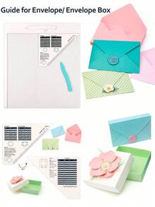 12x12" Scoring Board For Making Envelope/Envelope Box/Gift Box; Large Multi-Purpose Score Board With Bone Folder And Triangular Guide; Envelope Maker Scoring Tool - Scoring Board - View 2