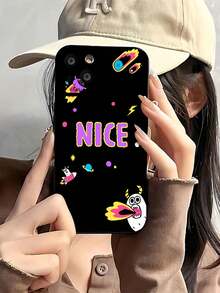 Monstruos espaciales tema morado brillante amarillofunda de teléfono Fundas compatibles con ,Apple,VIVO,OPPO,,, y Honor.Fabricadas en silicona TPU,ofrecen protección contra golpes y caídas. - Negro - Ver 3