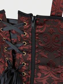 Corset Top Steampunk Pirate Corset For Women Renaissance Gothic Bodice Corsets - 棕色 - 查看 9