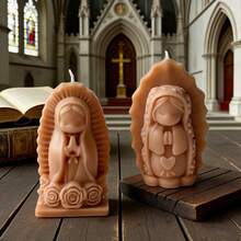 1pc Cute Praying Girl Shaped Scented Candle, Home Decor Figurine - 1PC - View 3