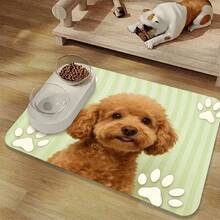 1Pcs 2D Flat Pet Placemats Non-Slip Teddy Striped Paw Print Pet Feeding Mat, Cute Design, Leak-Proof Easy-To-Clean Surface, Prevents Contamination. Machine Washable And Durable, Suitable For All Breeds, Portable For Outdoor Use, Suitable For Small And Large Pets Multifunctional Door Mat That Can Be Used As A Bath Mat And Anti Slip Floor Mat. Highly Absorbent - Quick Drying Diatomaceous Earth, Insole. Soft And Comfortable, Anti Slip And Easy To Clean, Indoor And Outdoor Decoration, Is The First Line Of Defense For Home Aesthetics. Suitable For All Seasons, It Can Be Used As A Birthday, Home, Wedding, Souvenir, Daily Item, Anniversary, Valentine's Day, Thanksgiving, Graduation Season, Christmas, Halloween, Mother's Day, Father's Day, Wedding, New Year's Gift. Suitable For Shopping Centers, Gardens, Restaurants, Kitchens, Bathrooms, Showers, Laundry Rooms, Living Rooms, Bedrooms, Corridors, Balconies, Non Slip Mats, Offices, Cafes, Piano Rooms - Multicolor - View 7