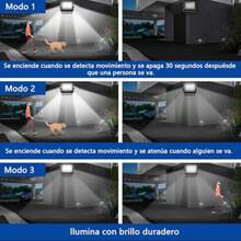 Reflector Solar LED Exterior 200W 1600lm 3 Temperaturas 3000K 4000K 6500K Panel Solar 15W Batería 12000mAh Control Remoto Fotocelda y Temporizador IP65 para Patio Cochera y Jardín - R82W200 - Ver 7