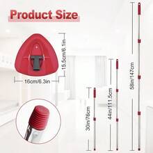 1Set Spin Mop Handle And Base, 4-Section 30 To 58 Inch Adjustable Stainless Steel Mop Stick Pole Replacement, Cleaning Essentials Apartment Friendly - Mop Handle With 1 Tank Base - View 6