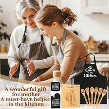 Mom Kitchen Gifts Mothers Day Gifts For Mom From Daughter, Mom Birthday Gift Ideas With Cutting Board Wooden Spoons Aprons Oven Mitts Pot Holder For Cooking - White - View 7