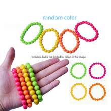 1 Set Neon Plastic Bead Necklace And Bracelet Set, Suitable For 80s Disco Party Costume - Standard - View 5