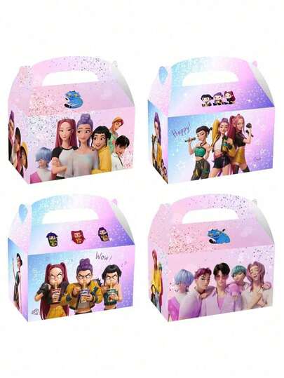 12pcs Cartoon Character Shaped Candy Box Decorations, Creative Handheld Fashion Party Decorations, Suitable For Christmas, Valentine's Day, Easter, Reward Gifts, Random Styles