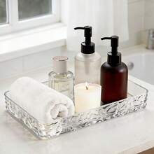 Large Acrylic Ripple Decorative Tray, Transparent, Shatter-Resistant, Durable, Multi-Functional Storage Organizer For Perfume, Skincare, Makeup Tools - Ideal For Bathrooms, Vanities, Washbasins, Home Decor, Room Decor, Bathroom Accessories - A - View 9